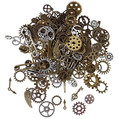 BIHRTC 200 Gram Antique Steampunk Gear DIY Assorted Mixed Color Metal Cog Wheel Skull Brass Key Pendant Charms for Craft Jewelry Making Accessory steampunk buy now online BIHRTC 200 Gram Antique Steampunk Gear DIY Assorted Mixed Color Metal Cog Wheel Skull Brass Key Pendant Charms for Craft Jewelry Making Accessory steampunk buy now online