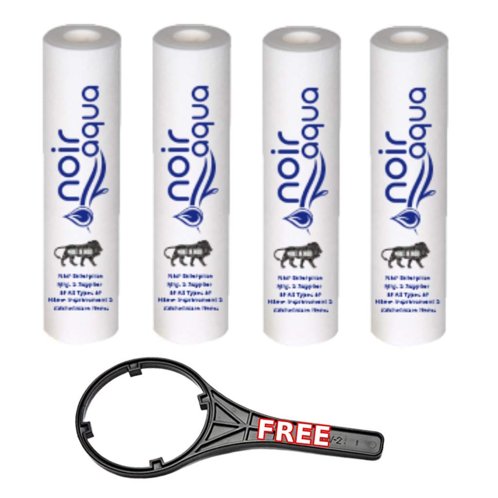 Noir Aqua - PP Spun Filter for All Types of RO Water purifiers (4 Piece, 1 Spanner) - RO Spun Filter Cartridge Sponge Replacement Water Filter Candle (B08MYR2735) Amazon Price History, Amazon Price Tracker