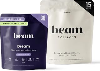 Beam Dream Sleep Powder + Collagen, Sleep Support & Recovery Bundle, Relaxation, Restful Sleep, Skin, Hair & Joint Health, Premium Natural Ingredients