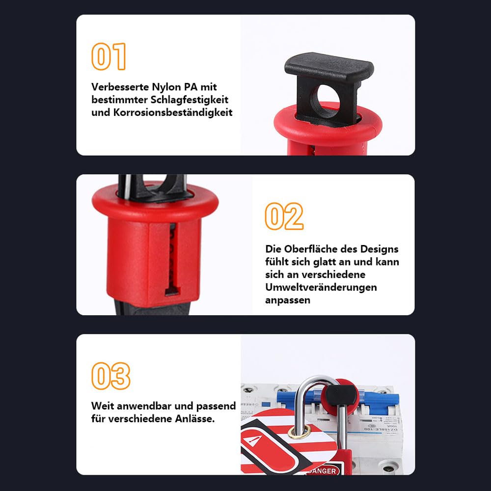 10 szt. miniaturowy wyłącznik nadprądowy | Nylonowy miniaturowy wyłącznik blokady powietrza elektryczna blokada bezpieczeństwa do izolacji wydajności