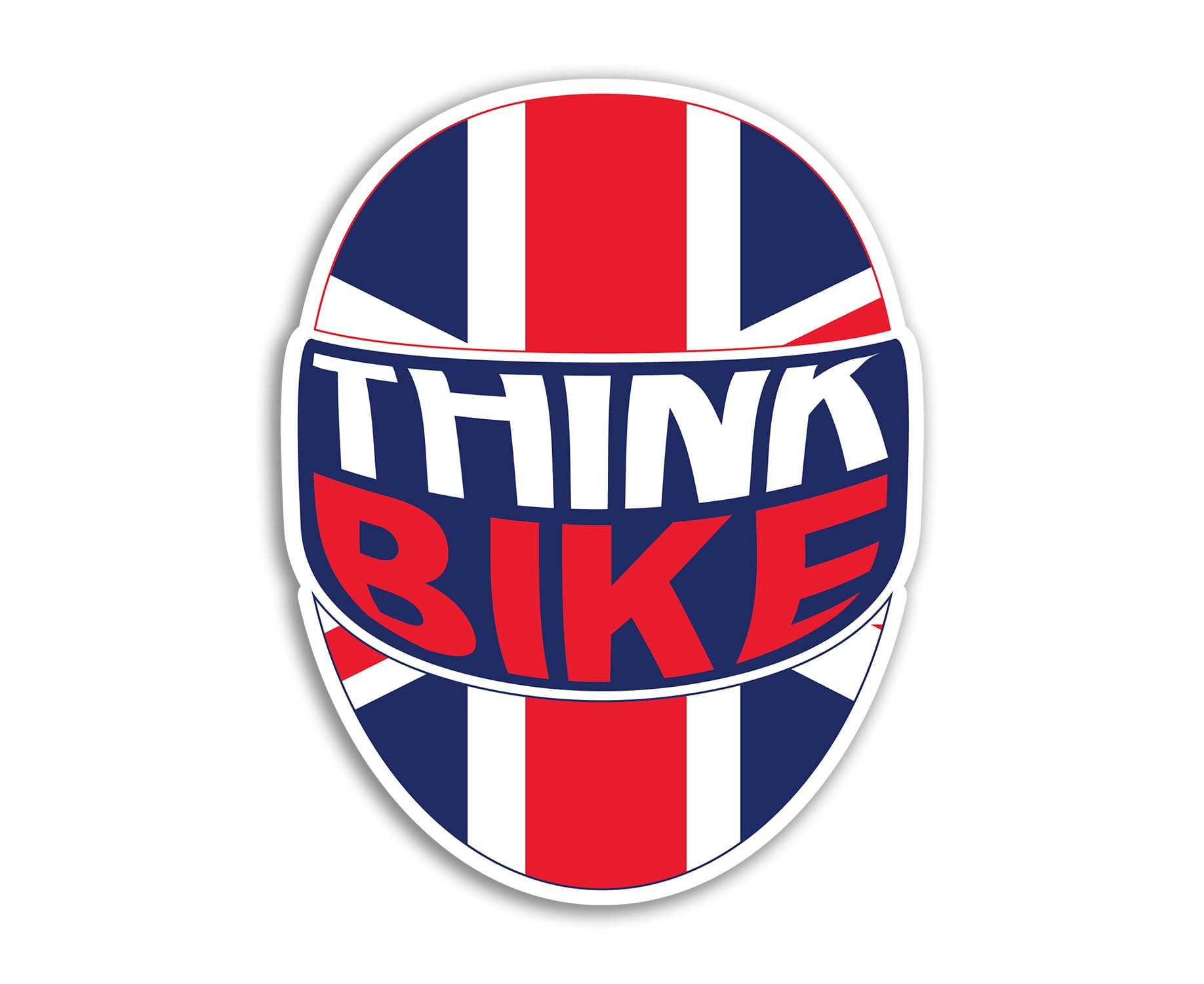 2 x 15cm Think Bike Vinyl Stickers - Helmet UK Flag Motorbike Motorcycle Awareness Warning Bumper Safety Car Vehicle Decal Sticker #81838