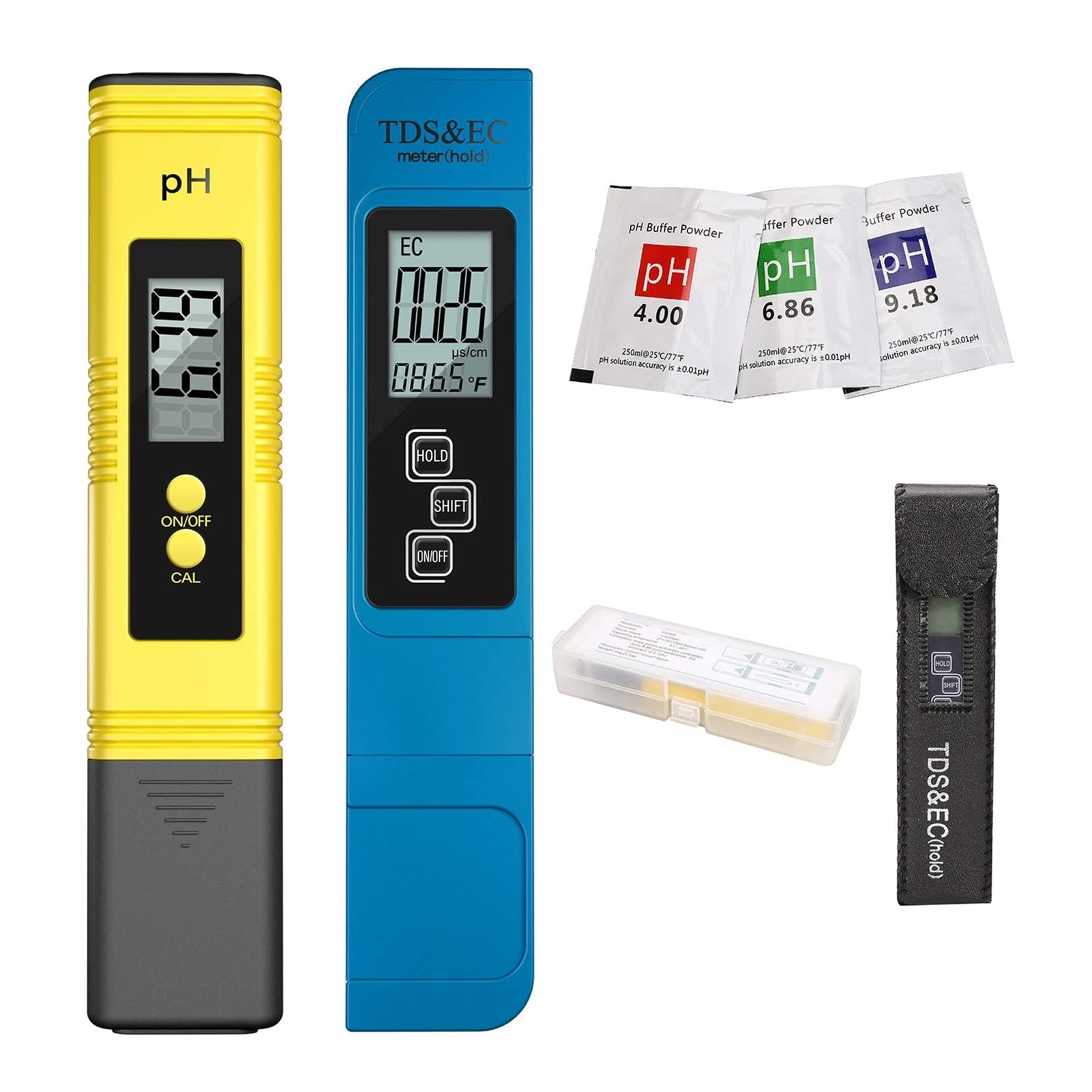 Water Quality Detector Digital PH/TDS/EC Meter Tester Thermometer Pen Water Purity PPM Filter Hydroponic for Aquarium Pool Water (Ph Ec Meter With Box)