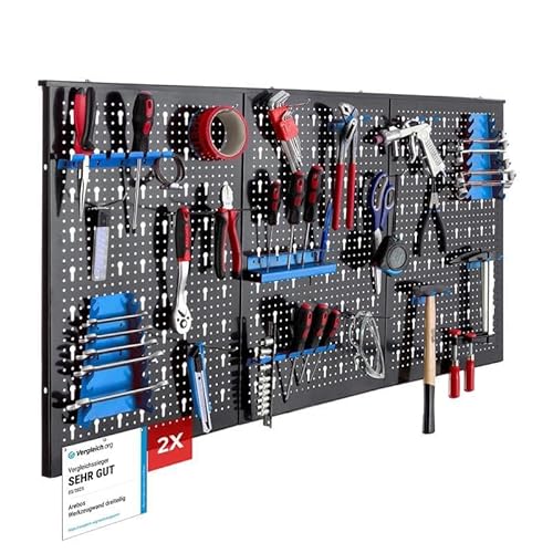 Arebos Panel Portaherramientas de Pared 6 Piezas