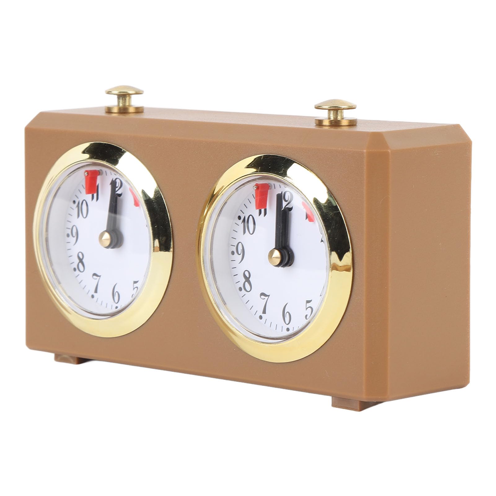 Orologio da Scacchi Meccanico, Meccanismo di Carica, Quadranti Grandi e Trasparenti con Design retrò Classico per Vari Giochi di Scacchi (Abbronzatura)