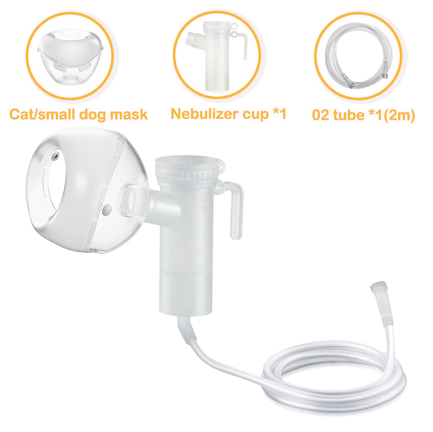 Taza nebulizador para Gatos y máscara de inhalador para Gatos, Blanco, máscara de oxígeno para Gatos, Cachorros y Perros pequeños(S)