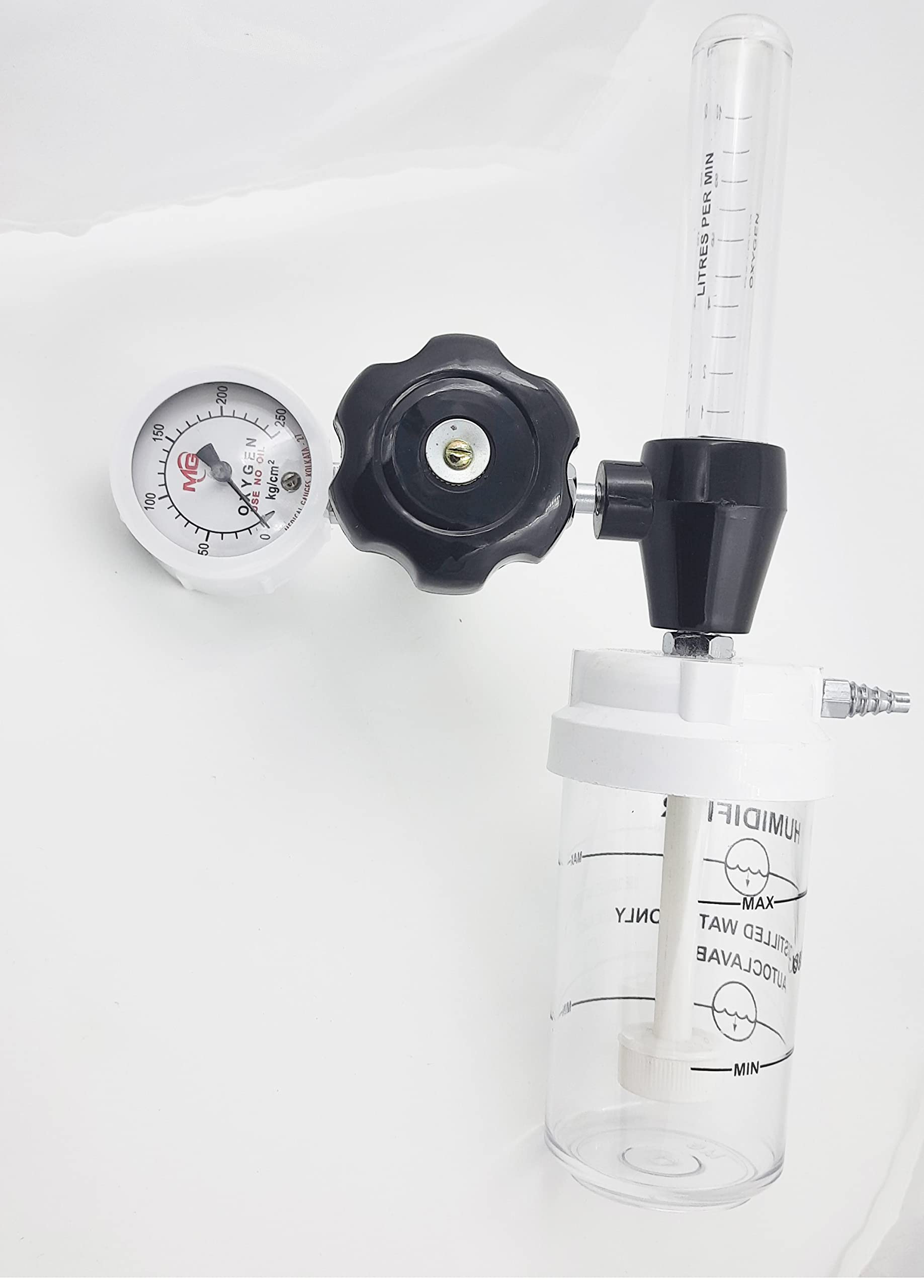SHETHNACARE Oxygen Cylinder Regulator with Flowmeter and Humidifier Bottle 1