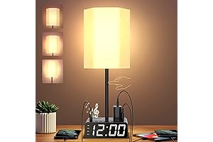 Table Lamp with Alarm Clock: Illuminate, Charge, and Harmonize Your Space