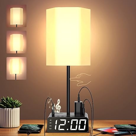 Table Lamp with Alarm Clock: Illuminate, Charge, and Harmonize Your Space