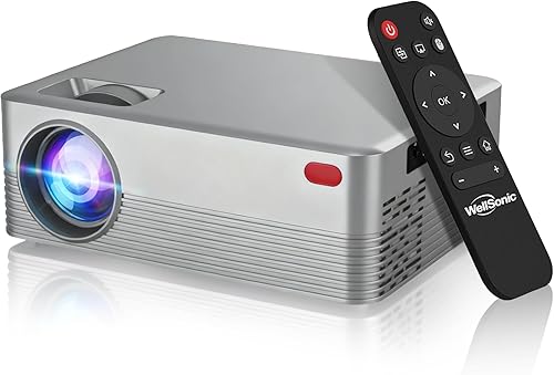 Mini proyector, soporte local 1080P 4K compatible con 8K, proyector con WiFi y Bluetooth, 400 lúmenes ANSI, altavoces integrados, proyector al aire