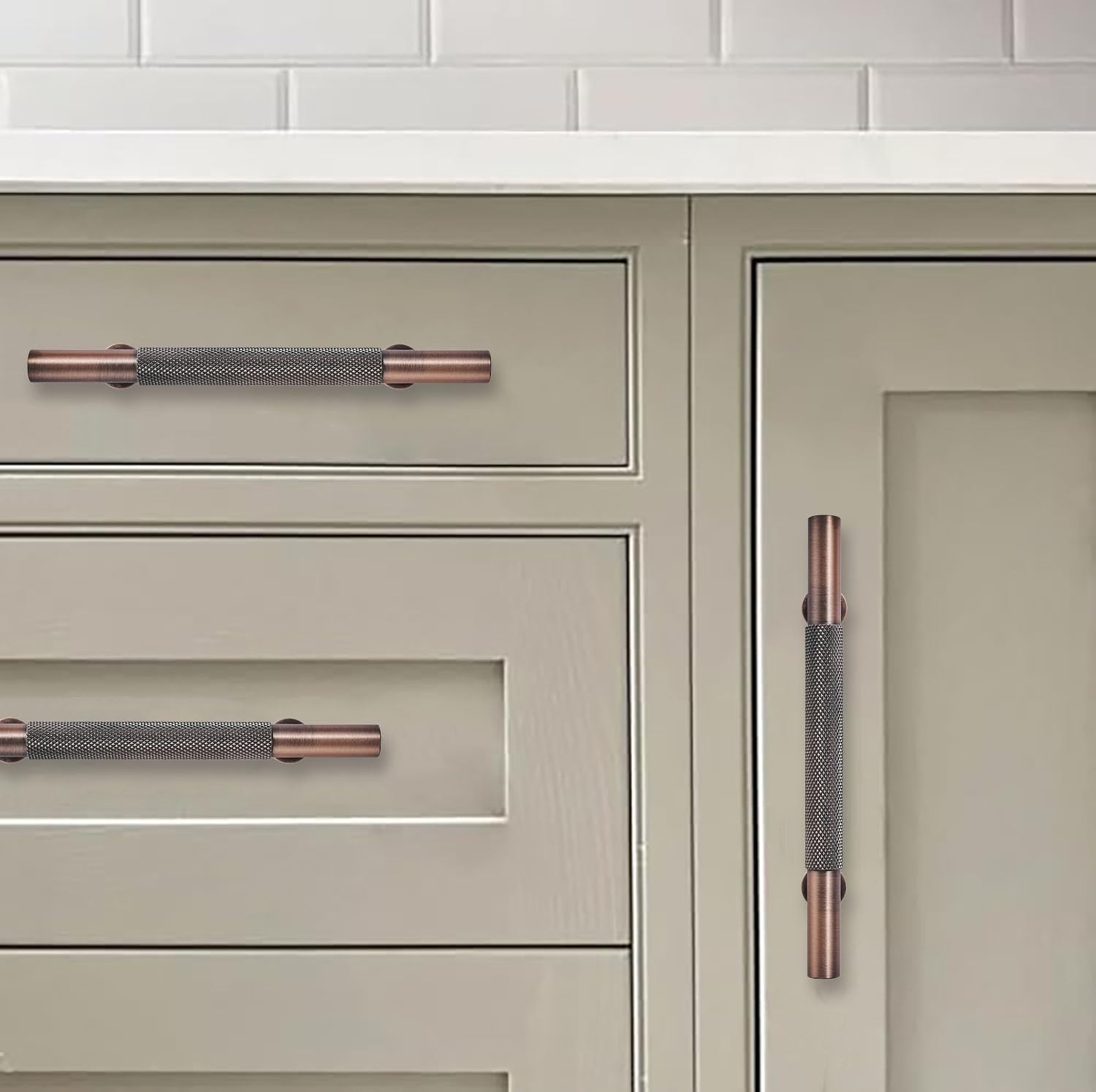 KHTUMEWARE-301C Brushed Antique Copper Appliance Pulls CTC 12 in (305 mm) in Brushed Antique Copper — KHTUMEWARE