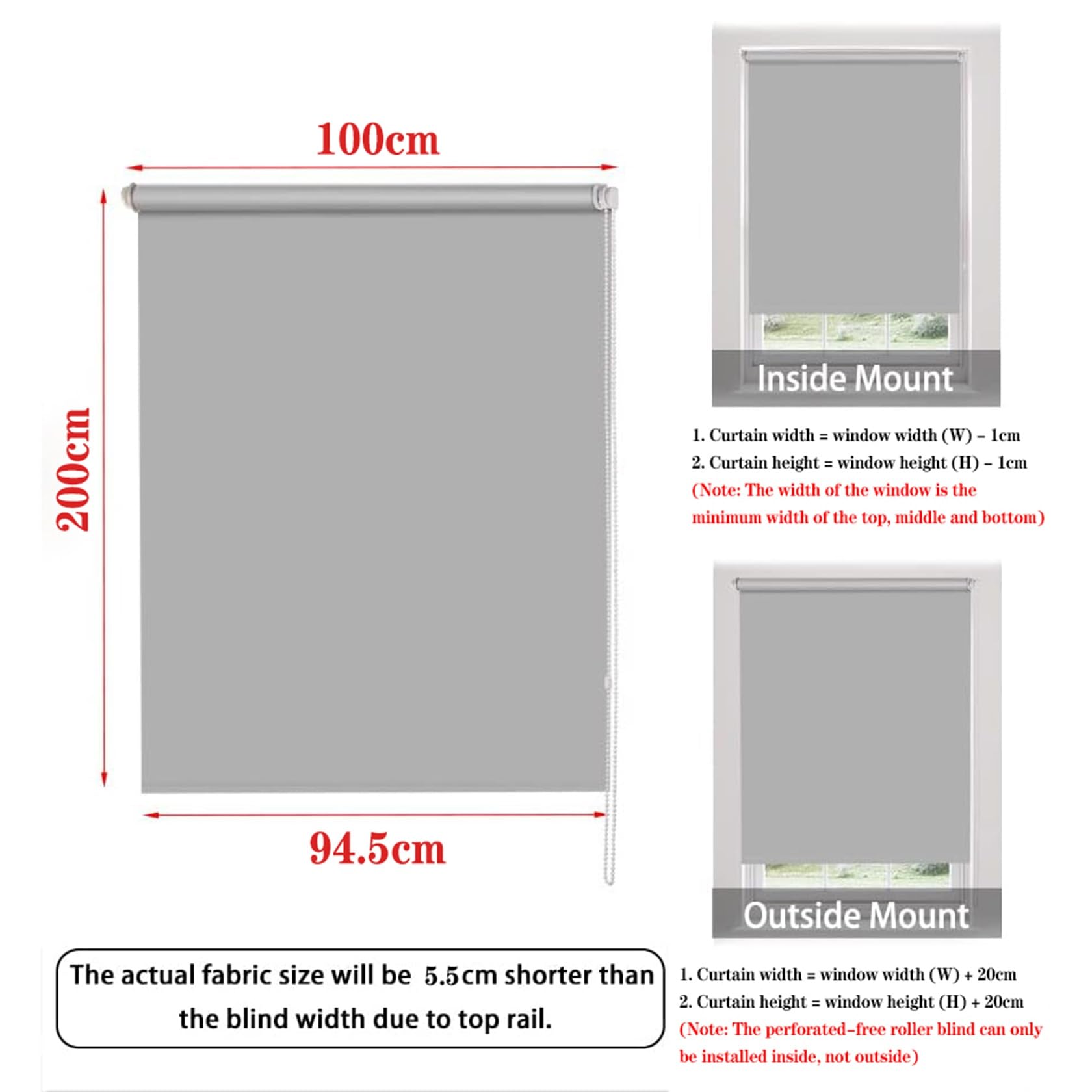 Tela Oscurecedora Ventana 30 x 150 cm Noche y Día, translúcido sin Taladrar, Estores Oscurecedores, Estor Noche y Día Estor Opaco Térmico, para Ventanas y Puertas, Rojo