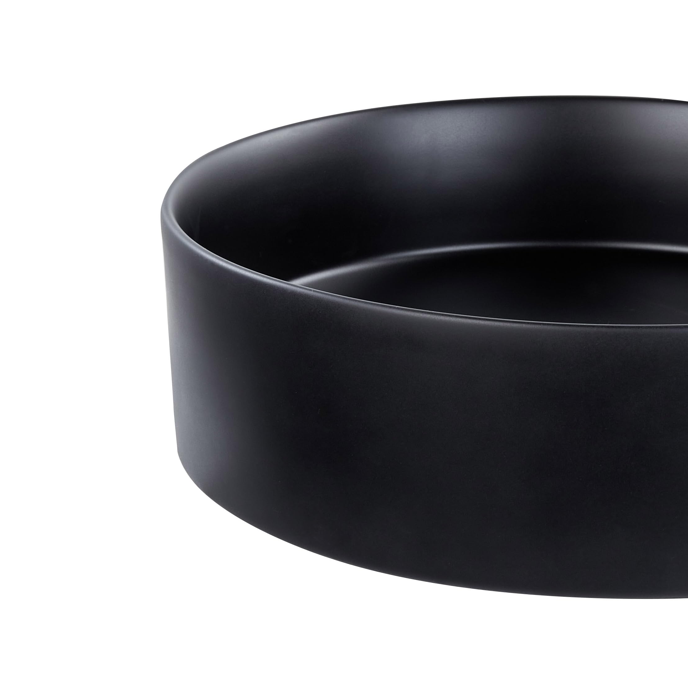 Umywalka łazienkowa nablatowa ceramiczna połyskująca okrągła 40 cm czarna Tebar