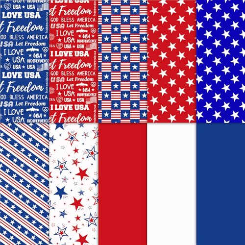 SANNIX 100 Sheets 4th of July Tissue Paper Bulk Red Blue White Stars Patriotic Gift Wrapping Paper for Gift Wrapping Boxes DIY Crafts Independence Day Veterans Party Decoration 19.7 13.8 Inch