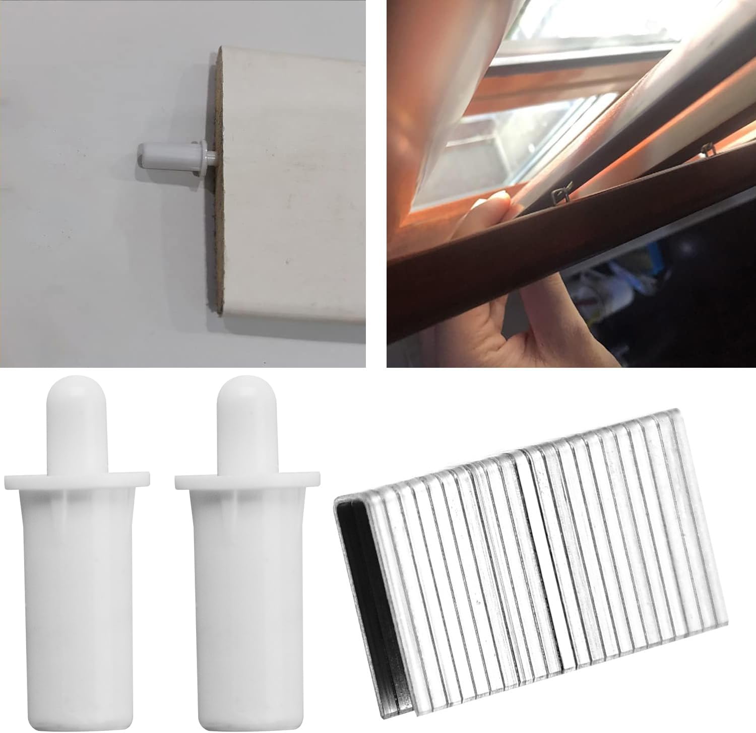 Surf turtle Shutter Louver Spring Loaded Replacement Pins 20PCS Spring Loaded Shutter Pins with 20 Tilt Rod Louvers Staples,Movable Blade Repair Parts