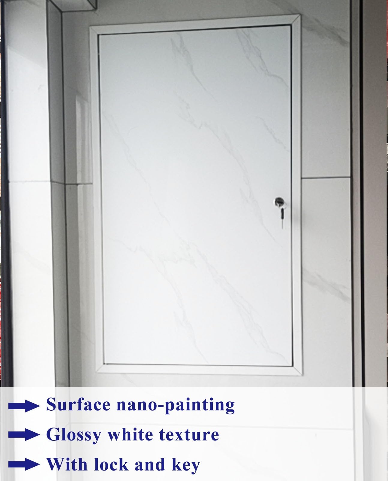 Pannello di accesso in metallo per porta con serratura, 40,6 x 40,6 cm, 50,8 x 50,8 cm, 61 x 61 cm, portello di ispezione a parete nascosto per contatori dell'acqua, HVAC, idraulici, soluzione sicura