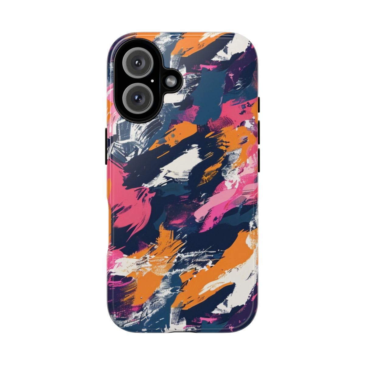 Coque rigide iPhone 16 orange abstrait pour style urbain chic - 5