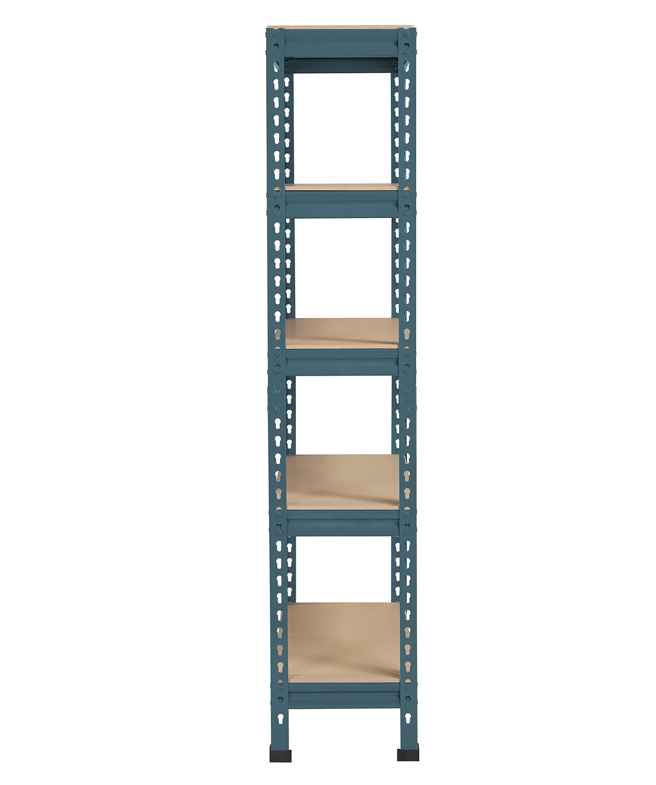 Yaheetech 5 Böden Eckregale, Lagerregale Metall, Schwerlastregale 1500 KG belastbar, Kellerregal, Steckregal, Regalsystem, 140 x 30 x 150 cm Blau