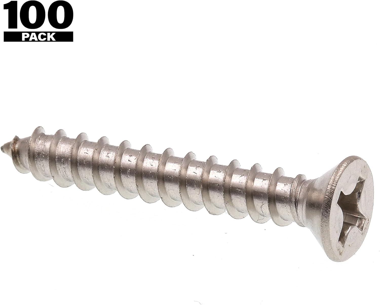 Prime-Line 9017517 Sheet Metal Screws, Self-Tapping, Flat Head, Phillips Drive, #12 (100 Pack)