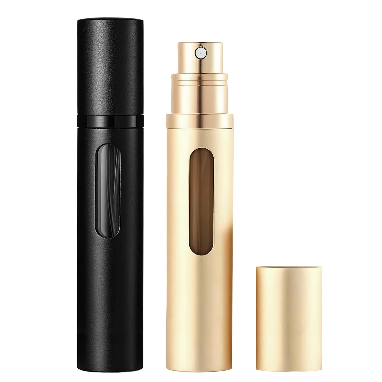 Perfume Atomiser 10ml Travel Perfume Bottle 2PCS Atomiser Spray Bottle | Refillable & Travel Size Perfume Bottle Easy to Refill travel atomiser for Women Men(Black＆Gold)-image-17