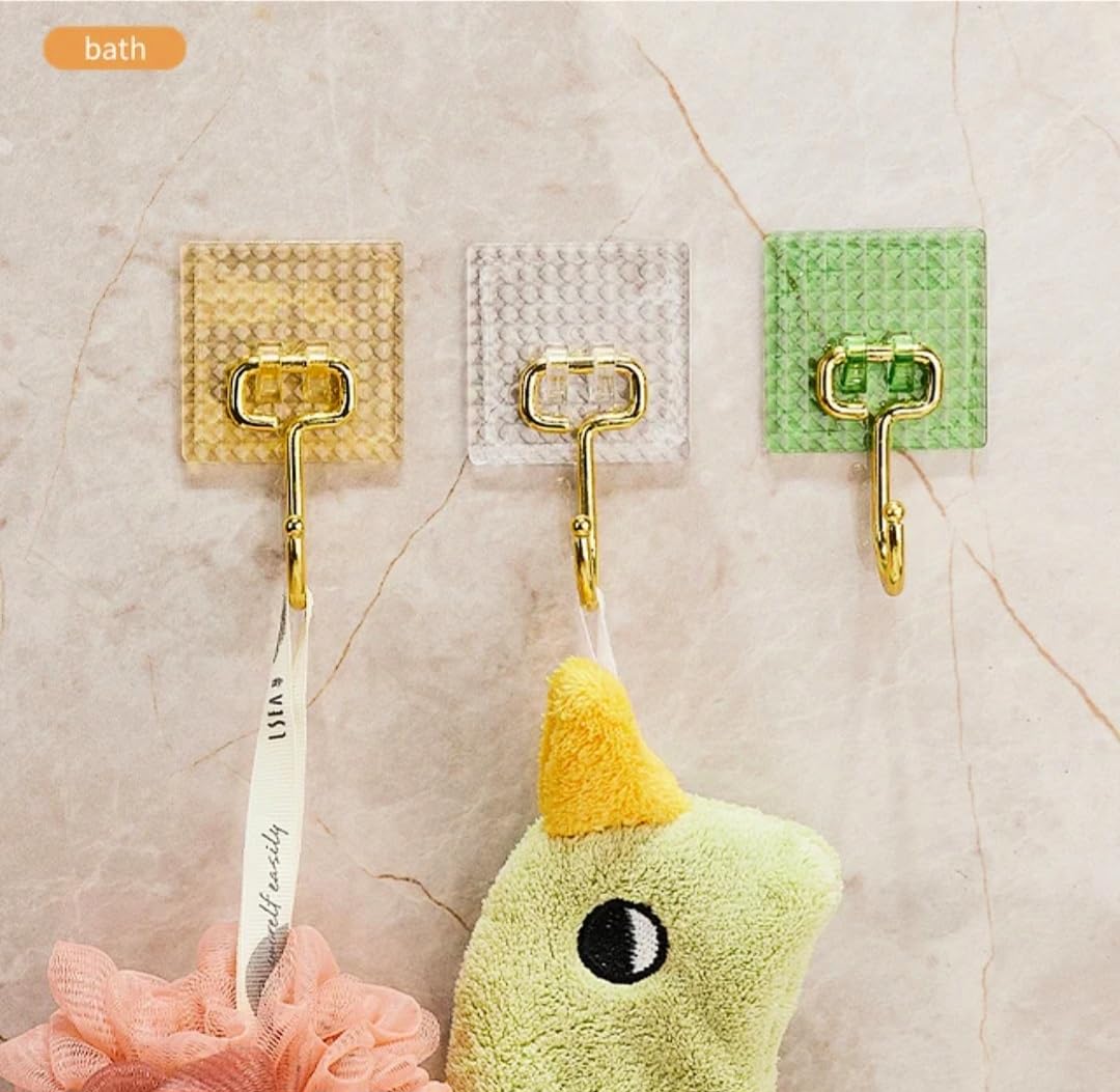 FANGZIDM Ganci Adesivi Trasparenti - 6 Pezzi, Impermeabili, Portano Fino A 5 Kg, Per Pareti Lisce