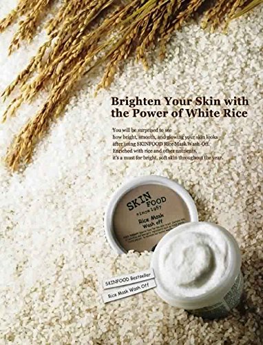 K-Beauty, 3 SKINFOOD MASK Package, Black Sugar Honey Mask (100g) Bundle with 1 Egg White Pore Mask (100g) and 1 Rice Mask Wash Off (100g)