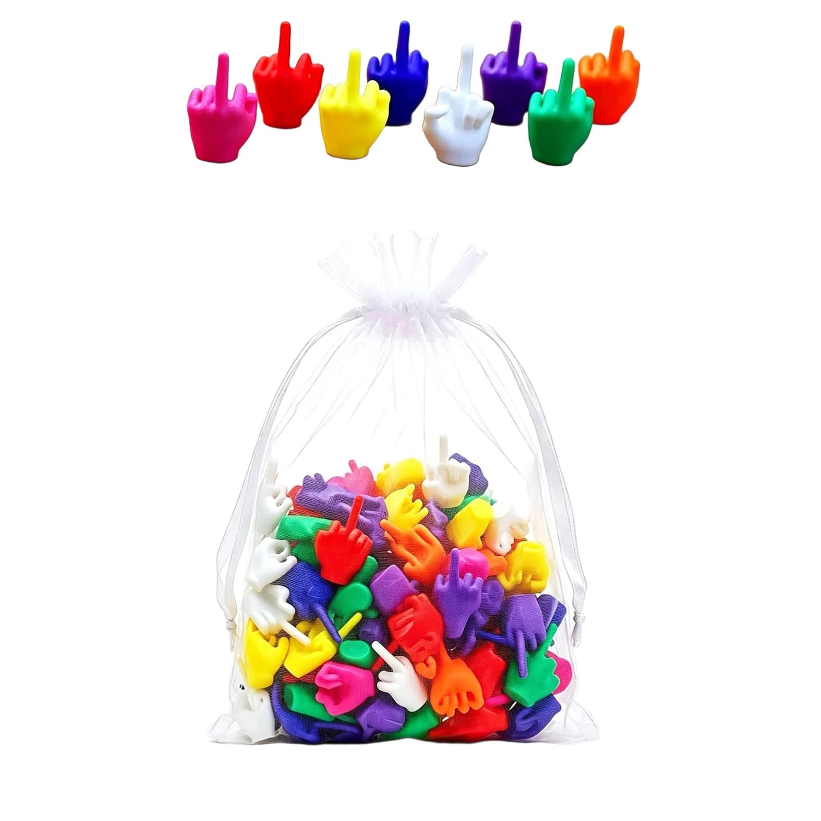 Mini Middle Fingers 50 Pack Novelty Gag Funny Set Christmas Party Decor