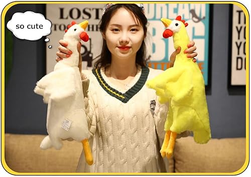 Miniatura 4 de Yuthsona Almohada de peluche de pollo, juguetes gigantes de peluche de animales de granja, acogedora almohada de felpa de pollo para dormir, regalos