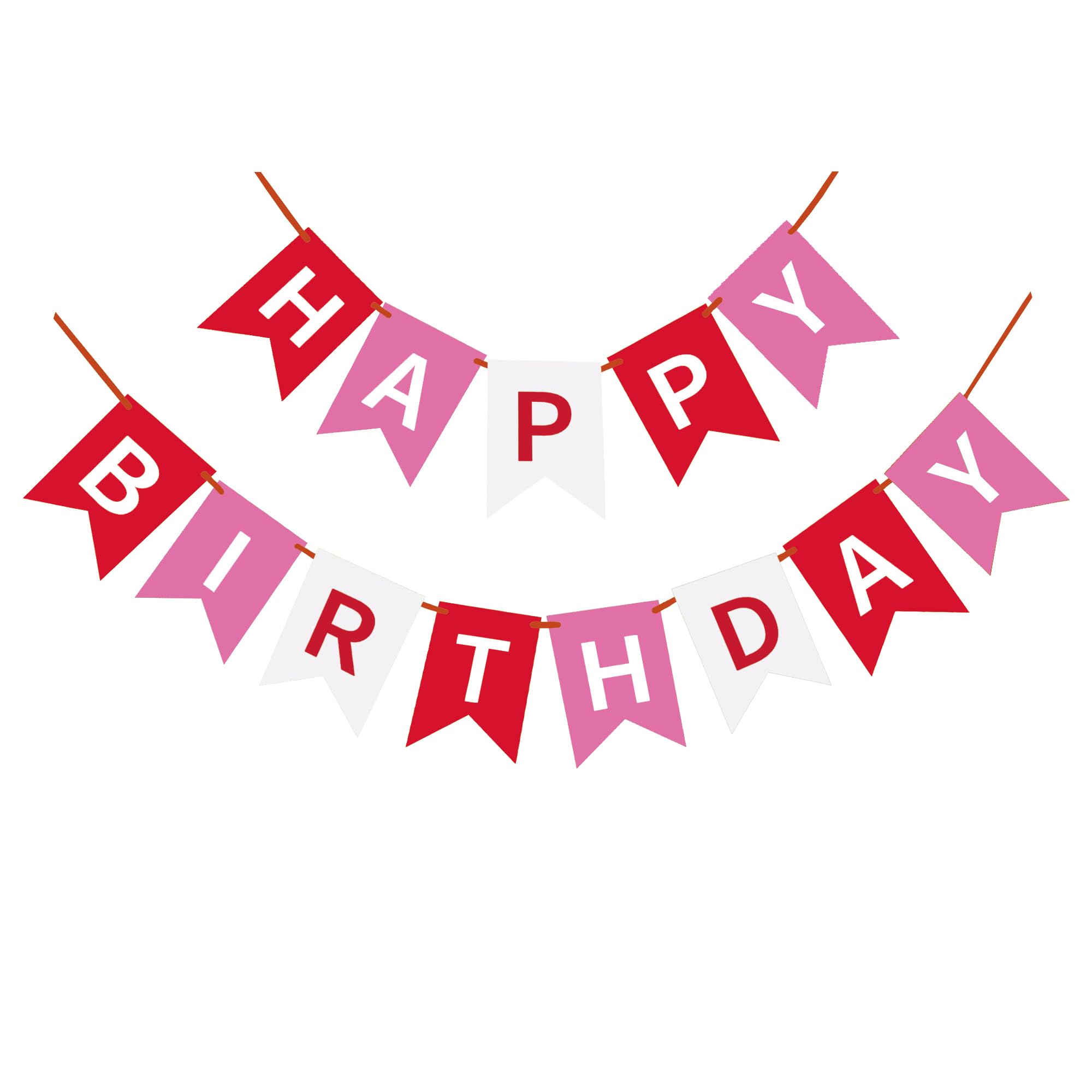 Pink Happy Birthday Banner Pink Birthday Decorations for Women Men Girls Boy Happy Birthday Sign for Office Wall Pink Party Supplies Funny Banner Hanging Birthday Decorations