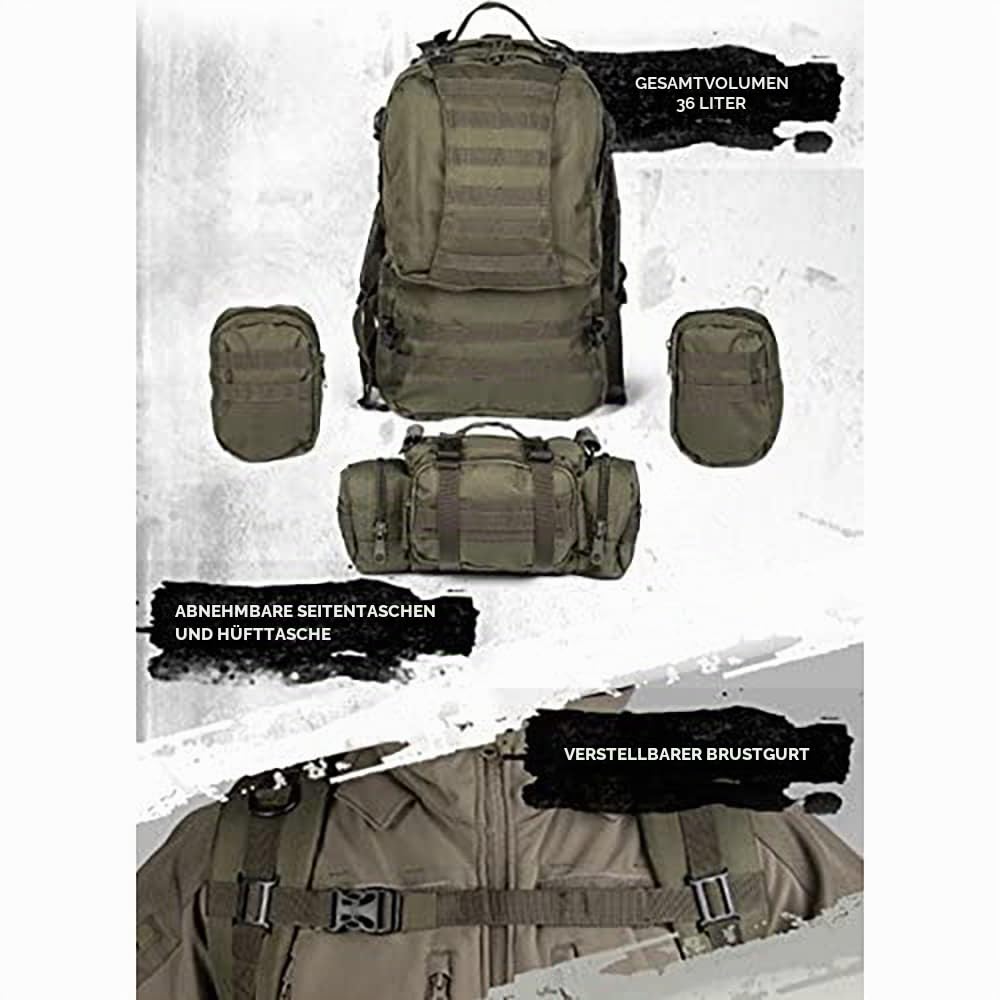 Mil-Tec Defense Pack Assembly Oliv, 36