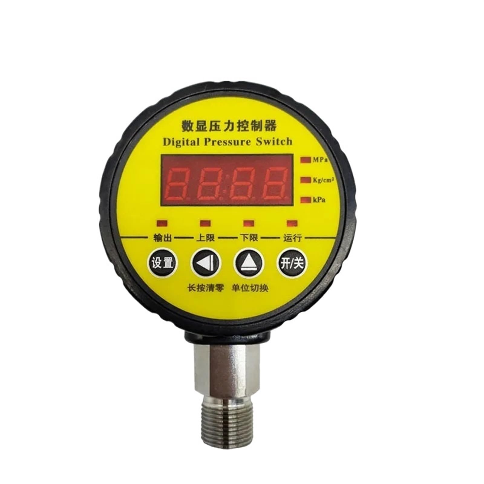 Low Limit High Limit Digital Pressure Switch 0-0.4Mpa 0.6Mpa 1.0Mpa 1.6Mpa 25Mpa 40Mpa AC380V Pressure Gauge with 2 Relay Output(G1/2,0-25Mpa)