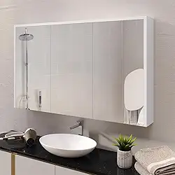 Espelheira Trindade 3 Portas Com Amortecedor Branca (Branco)