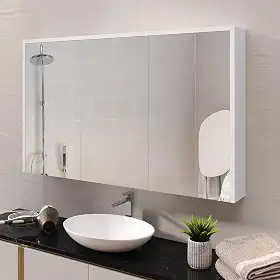 Espelheira Trindade 3 Portas Com Amortecedor Branca (Branco)
