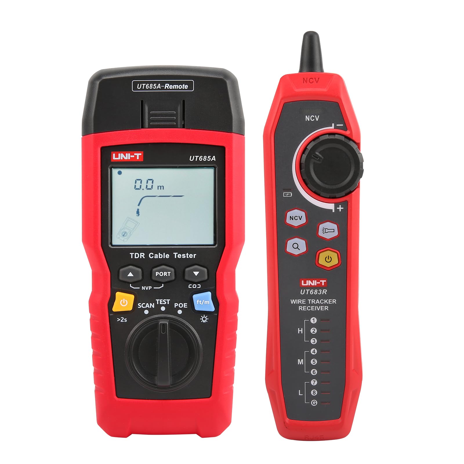 UNI-T UT685A KIT TDR Kabeltester, 300 m Länge, PoE-Erkennung, RJ45/RJ11