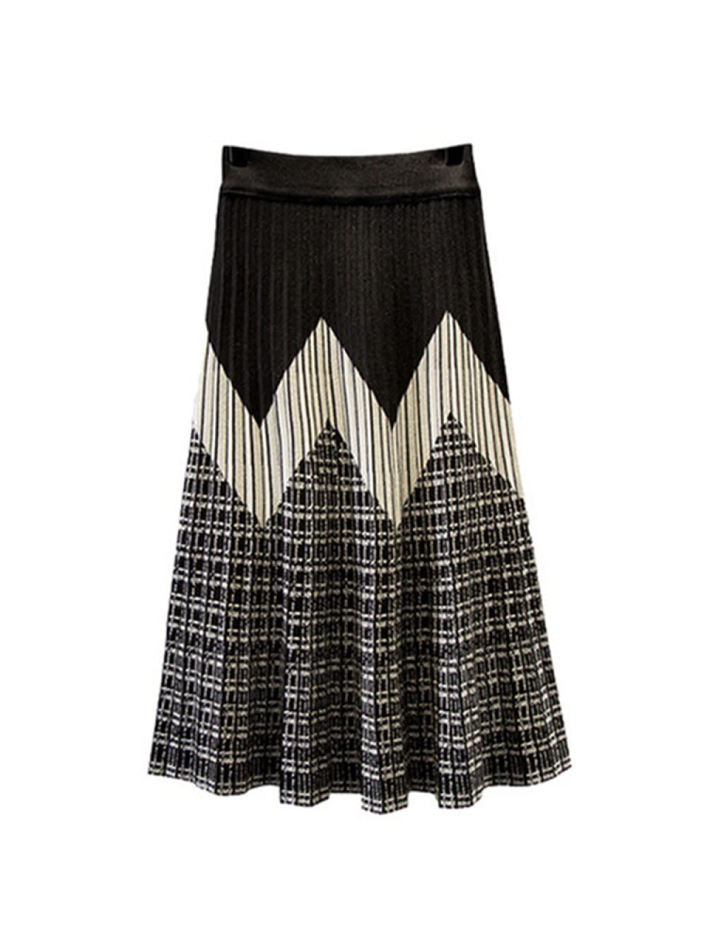 Gonne Lunghe Invernali, Gonne A Pieghe Sexy per Le Donne Vita Elasticizzata Gonna Nera A Vita Alta Boho Gonne Invernali Calde Maxi Gonna in Maglia A-Line Gonna Ampia A Balze A Pendolo