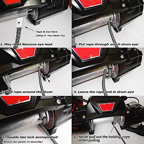 Fieryred Synthetic Winch Rope 3/8 Inch 85 Ft 26500 Lbs Winch Line Cable Rope With Protective Sleeve For 4Wd Off Road Vehicle Suv #TOP6