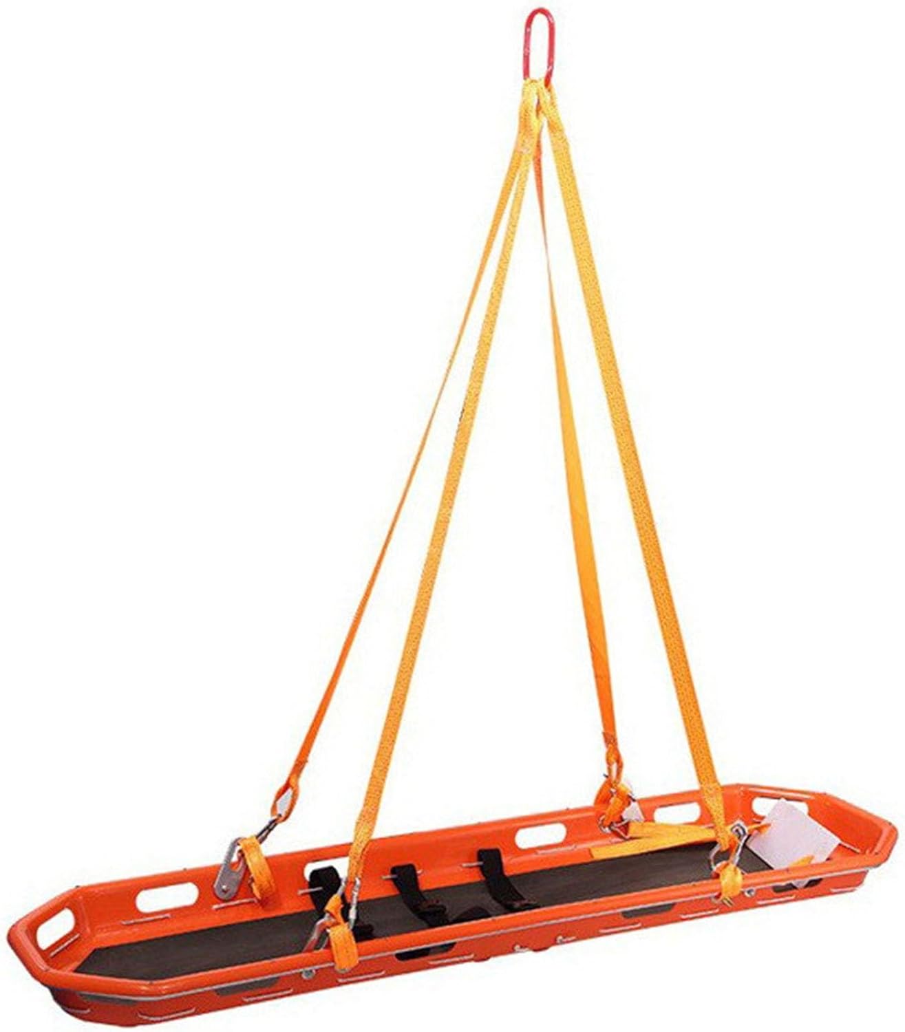 CRTTRS Emergency Air PE Basket Stretcher, Stainless Steel Basket Emergency Stretcher Basket, Hanging Basket Stretcher Spineboard with Accessories, 600pounds Capacity Orange