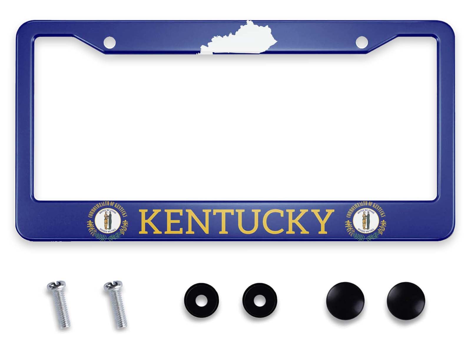 Smooffly Flag of Kentucky Personalise License Plate Frames Metal License Plate Frame Car Universal Accessories Stainless Steel Cars Decor Fits