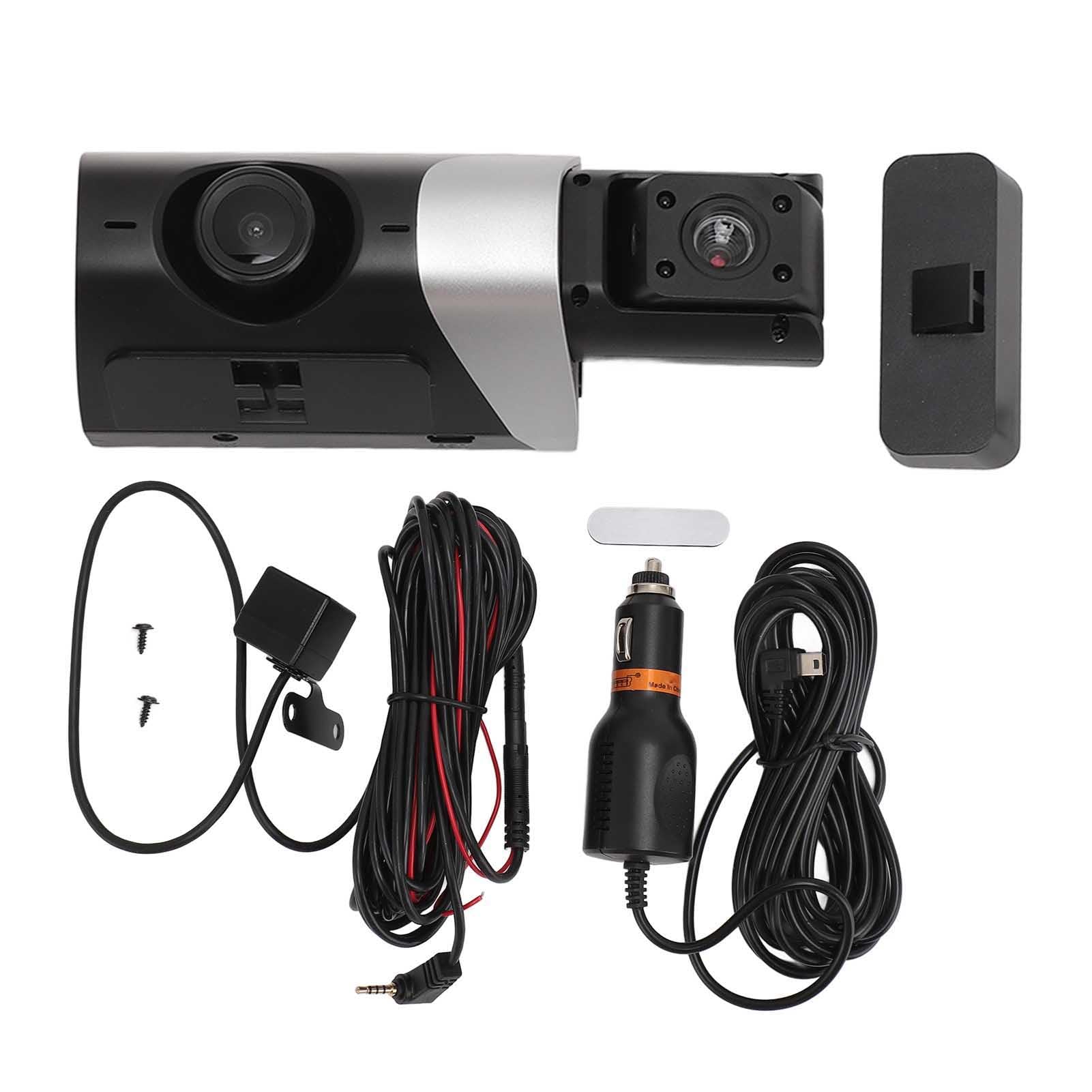 Cocoarm Dash Cam a 3 1080P Tripla Fotocamera con Visione Notturna | Custodia in ABS, Copertura Grandangolare Anteriore/posteriore/interna, Rilevamento del Movimento, Blocco di Emergenza