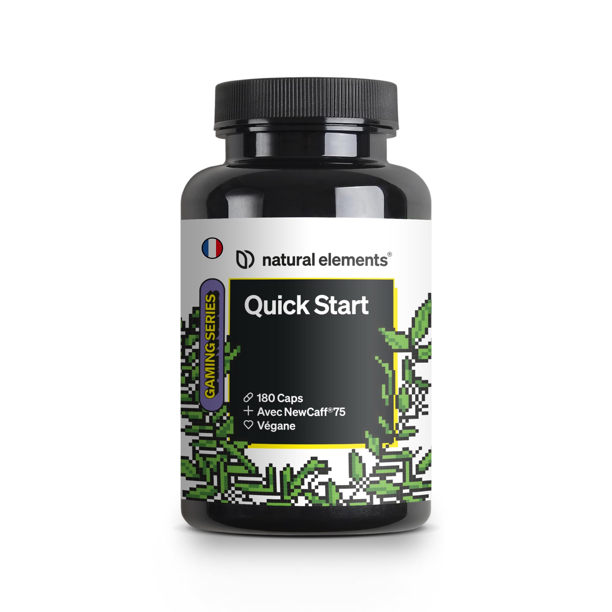 Quick Start – 180 gélules – pour 6 mois – avec caféine (NewCaff®75) – végane, hautement dosé – produit et contrôlé en laboratoire en Allemagne