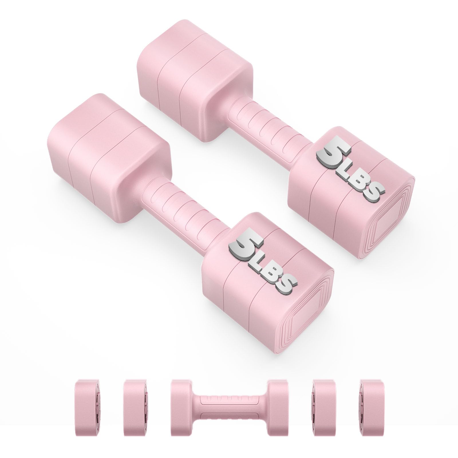 Adjustable Dumbbell Set of 2 2 2-10LB Adjustable Weight Set Anti-slip Handle 3 in 1 Free Weights Dumbbells