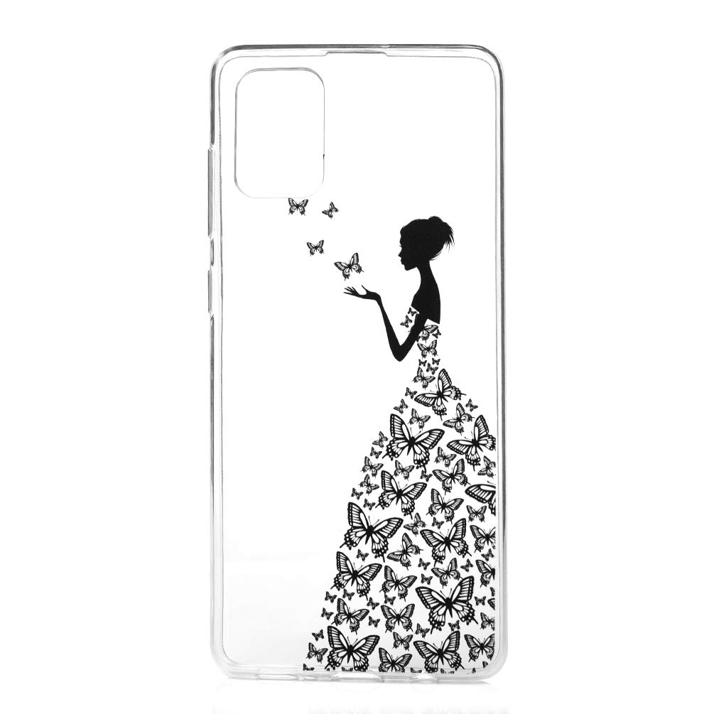 HuzhideSamsung Galaxy A71 Case, Clear Ultra Slim Fit Thin Soft TPU Phone Case Flexible Silicone Rubber Shockproof Lightweight Anti-Scratch Protective Skin Shell Cover for Samsung Galaxy A71 - Girl