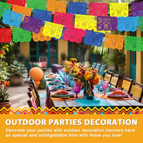 Image of 6 Pack Mexico Papel Picado Banner Fiesta Party Banner Wedding Fiesta Party Dia De Los Muertos Cinco De Mexican Mayo Decor,Papel Picado Mexicano para Decoration