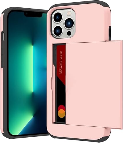 ZIYE Funda para iPhone 13 Pro Max con tarjetero, para iPhone 13 Pro Max, funda tipo cartera antiarañazos, doble capa, bolsillo oculto, a prueba de