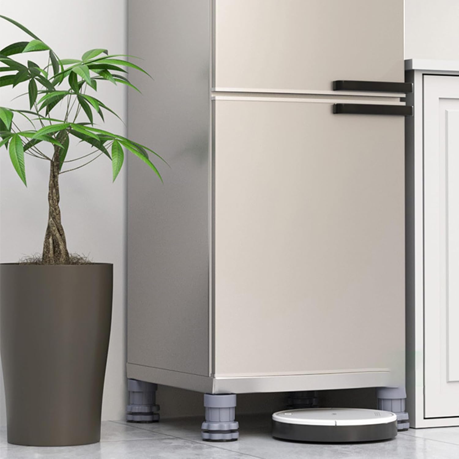 Anti Vibration Pads for Washing Machine – 4 Pack Adjustable 8-9.5cm Height | TPU Rubber Shock Absorbing Feet | Universal Non-Slip Support for Washer Dryer Sofa Furniture and Home Appliance Use