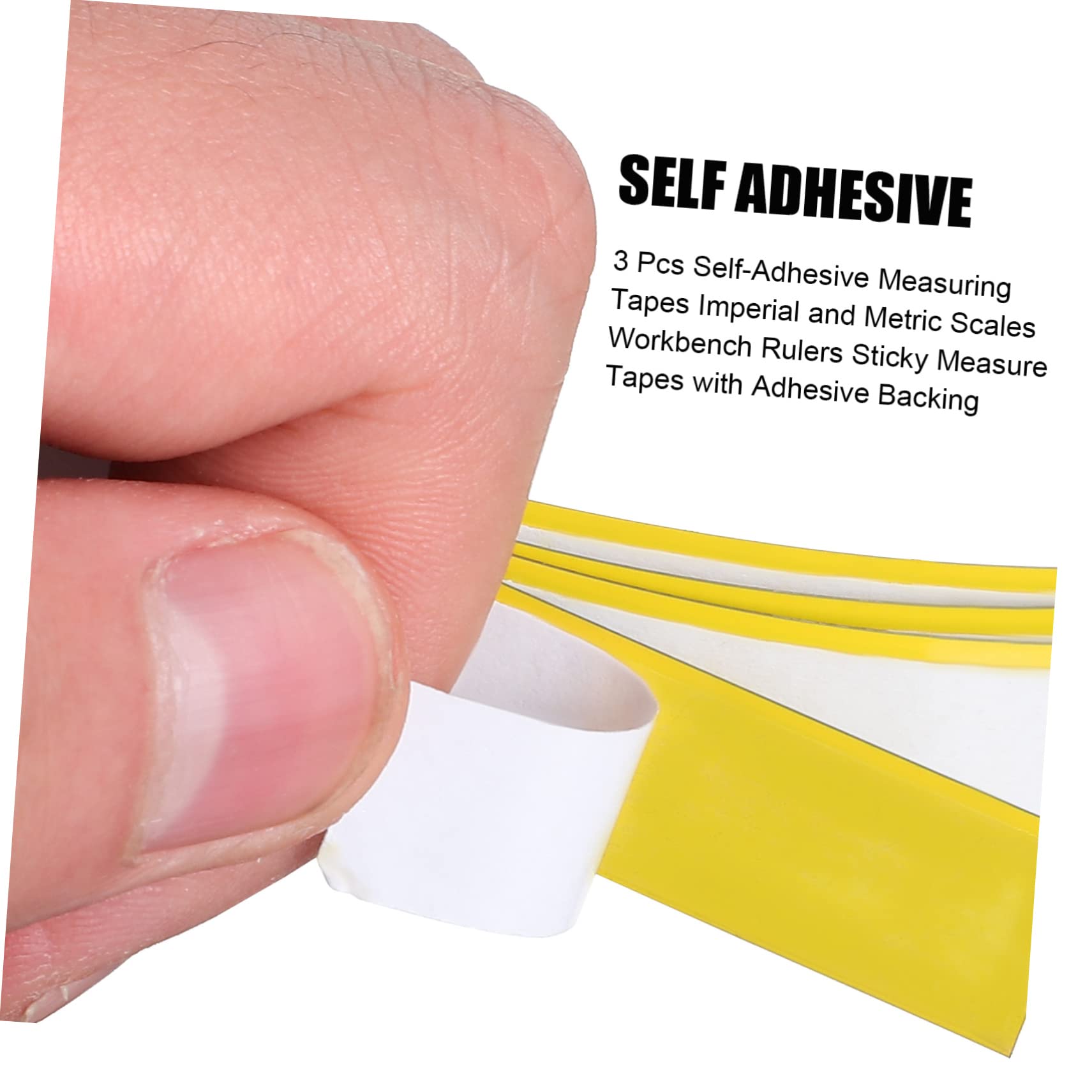 Hemobllo 9piezas Cinta Métrica Autoadhesiva Escalas Imperiales y Métricas Regla Flexible De Carbono Para Mesas De Trabajo Para Carpinteros y Manualidades