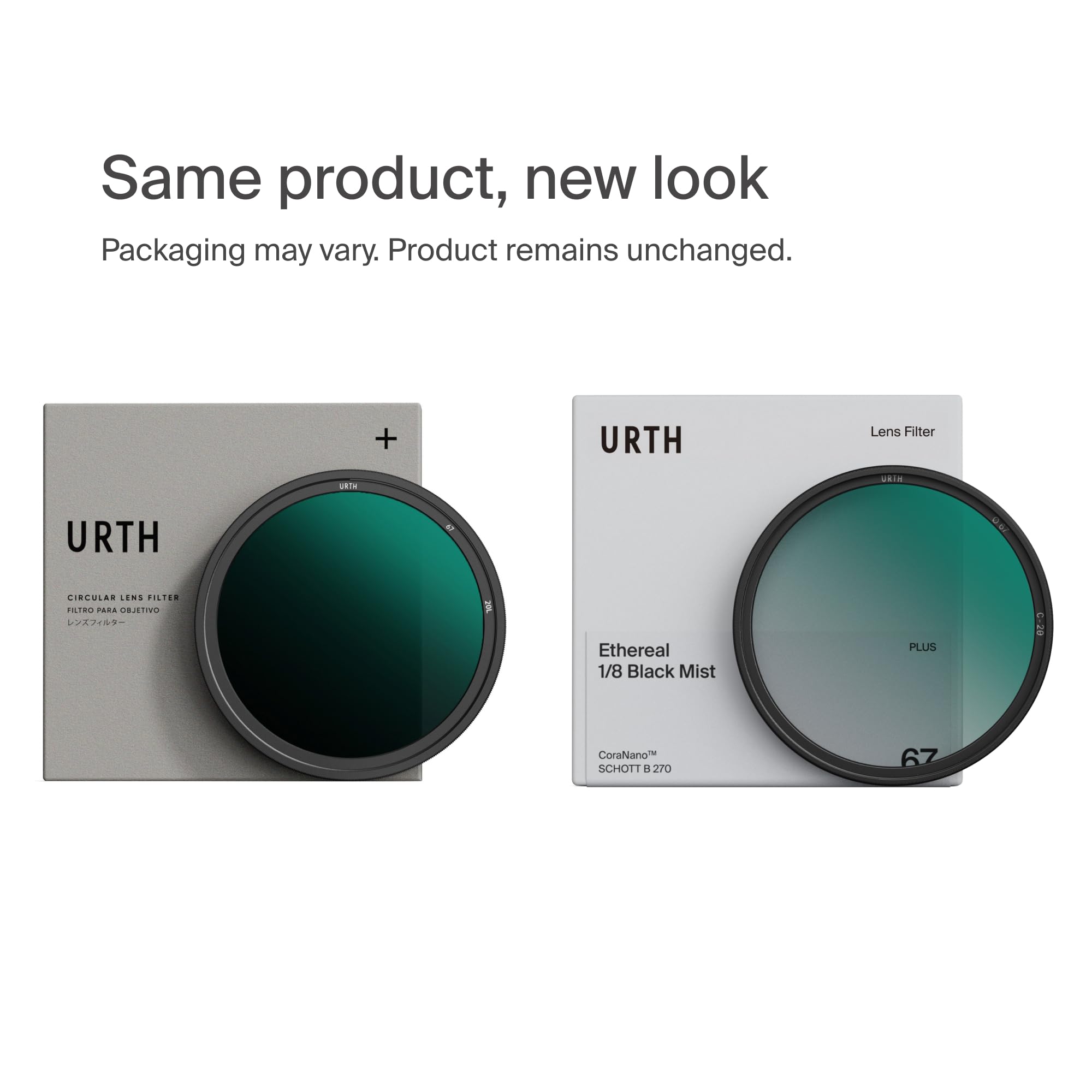 Urth 72 mm Filtro de Difusión ⅛ Etéreo Black Mist (Plus) – Efecto Cinematográfico para Objetivo, Nano-Recubrimiento de 20 Capas, Difusión de Luz para Cámara
