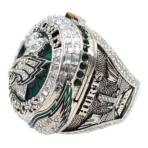 2025 World Championship Football Champions Replica Ring Trendy Accessory Durable Collectible Championship Gift For Eagles Fans Mens Fathers, Includes Wooden Box