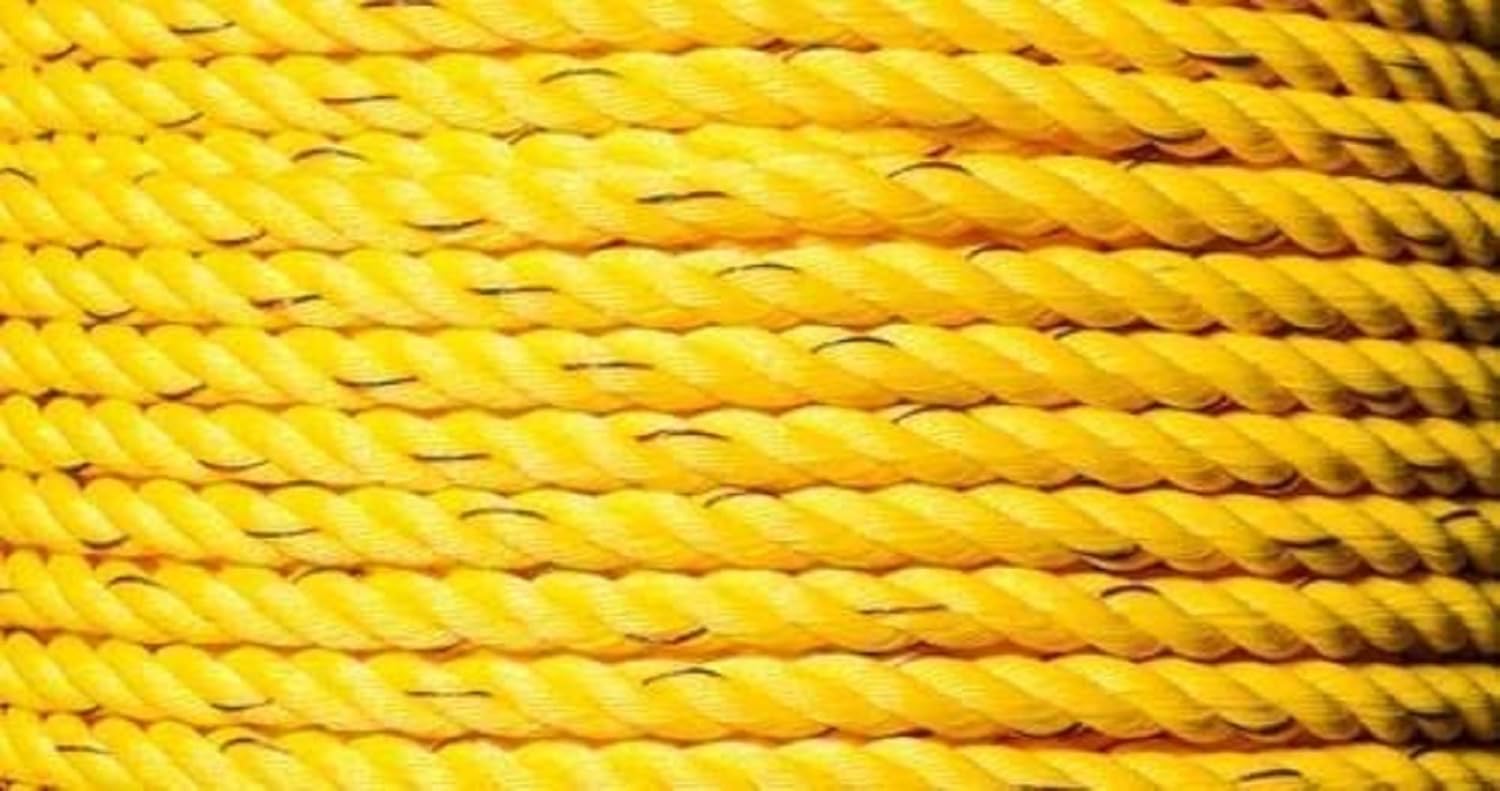 Heavy-Duty Yellow Twisted Utility Rope, High Strength Utility Rope for Marine, Industrial, and Outdoor Use (12 mm, 10 Meter) — Amazon image 4