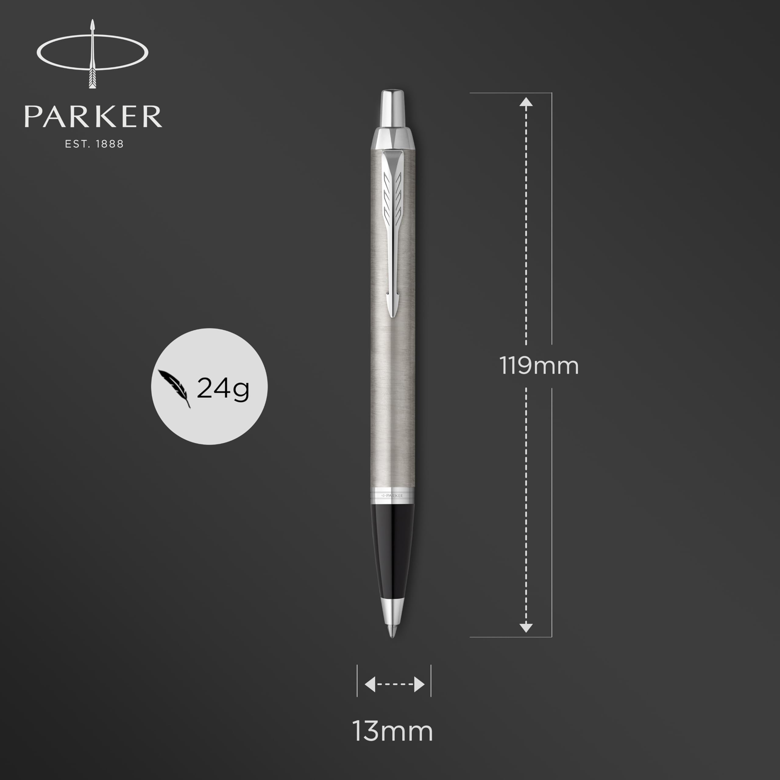 Parker IM Duo Gift Set including Ballpoint Pen & Fountain Pen, Stainless Steel Chrome Trim - Image 3