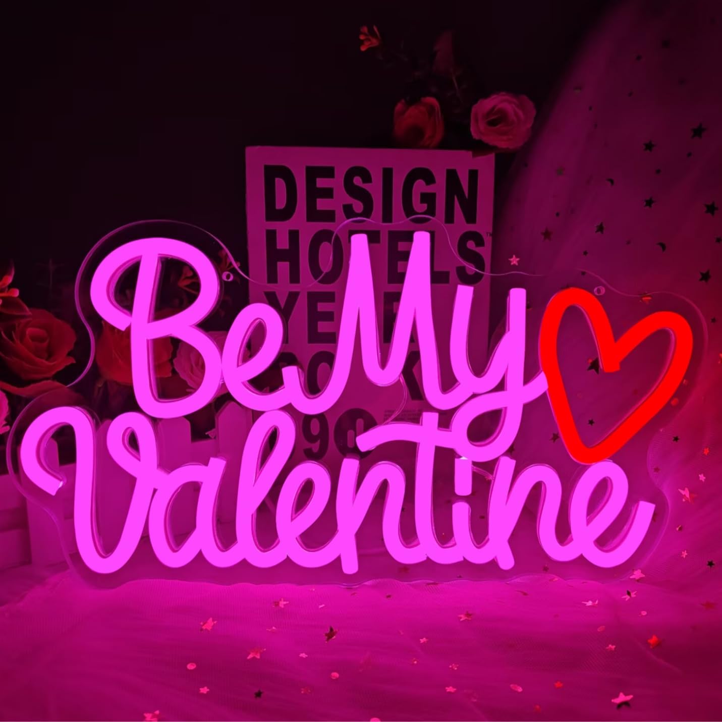 Be My Valentine Neon Sign Valentine'S Day Neon Signs for Wall Decor Led Neon Valentines Sign Neon Light Up Sign for Party Lover Wedding Home Ceremony Decorations